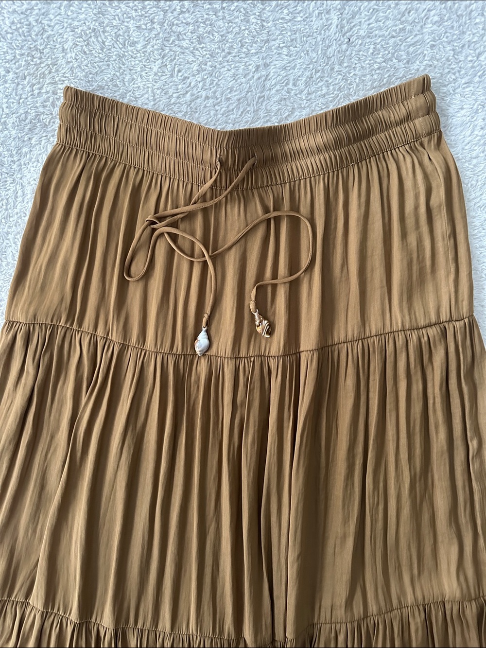 Rachel Zoe Tiered Boho Maxi Skirt Taupe Size S - Picture 7 of 10